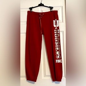 Pink Victoria's Secret Red Indiana University Jogger Sweatpants Womens Small